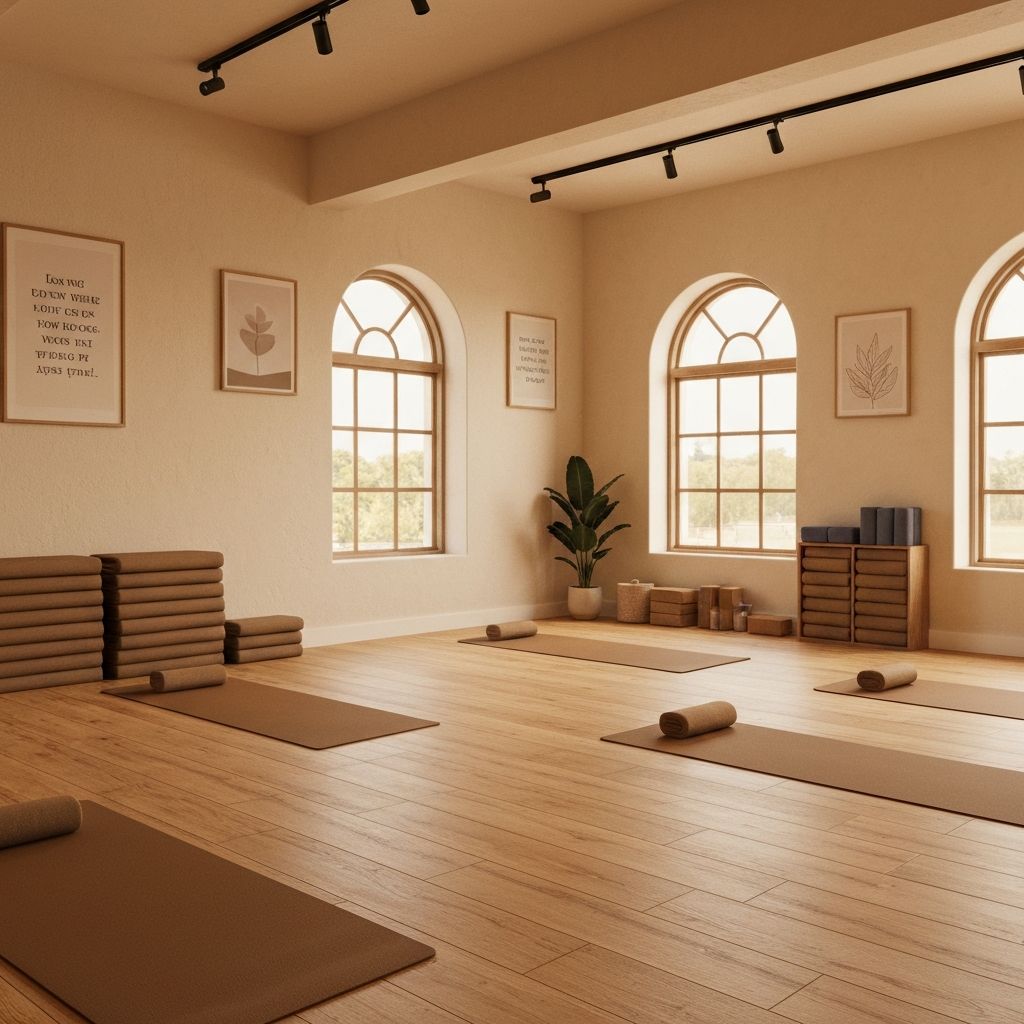 Interior view of our calm yoga studio space